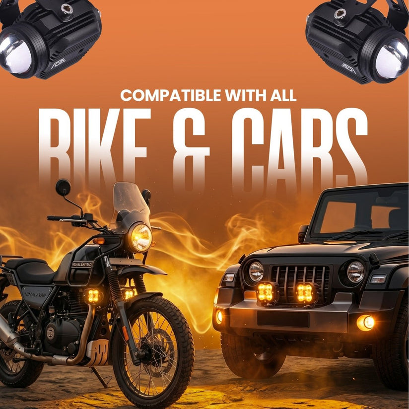 LGP- DK16 LED FOG LAMP FOR BIKE PAIR, WIRELESS HARNESS SWITCH & MOUNTING CLAMPS INCLUDED, 45W, IP67, 12V-30V