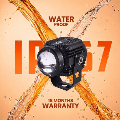 LGP- DK16 LED FOG LAMP FOR BIKE PAIR, WIRELESS HARNESS SWITCH & MOUNTING CLAMPS INCLUDED, 45W, IP67, 12V-30V