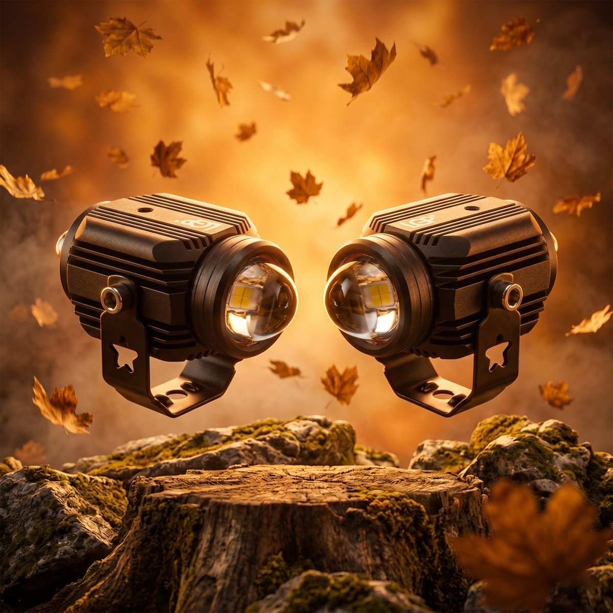 LGP- DK16 LED FOG LAMP FOR BIKE PAIR, WIRELESS HARNESS SWITCH & MOUNTING CLAMPS INCLUDED, 45W, IP67, 12V-30V