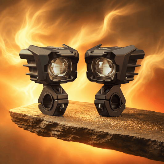 LGP DK34 DUAL BEAM LED SPOTLIGHT FOR BIKE (PAIR)  60W 7500LM, YELLOW & WHITE  WATERPROOF IP67, UNIVERSA