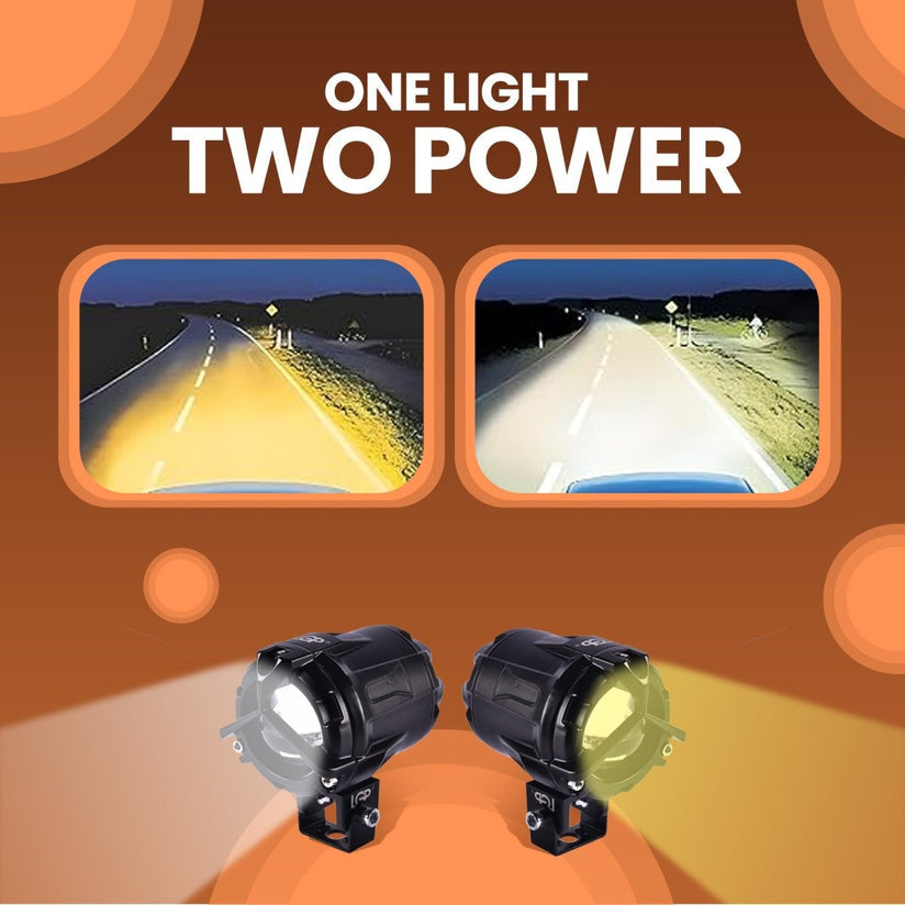 LGP- DK350 LED FOG LAMP FOR BIKE PAIR, 7000LM 60W, WIRELESS SWITCH & WIRING KIT WITH MOUNTING CLAMPS, IP67,