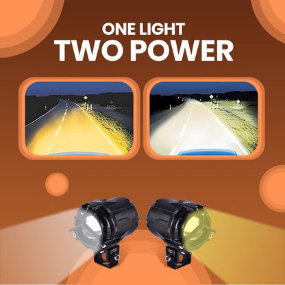 LGP- DK350 LED FOG LAMP FOR BIKE PAIR, 7000LM 60W, WIRELESS SWITCH & WIRING KIT WITH MOUNTING CLAMPS, IP67,