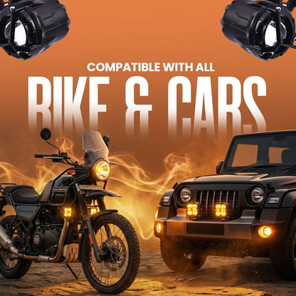 LGP- DK350 LED FOG LAMP FOR BIKE PAIR, 7000LM 60W, WIRELESS SWITCH & WIRING KIT WITH MOUNTING CLAMPS, IP67,