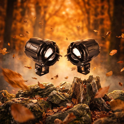 LGP- DK350 LED FOG LAMP FOR BIKE PAIR, 7000LM 60W, WIRELESS SWITCH & WIRING KIT WITH MOUNTING CLAMPS, IP67,