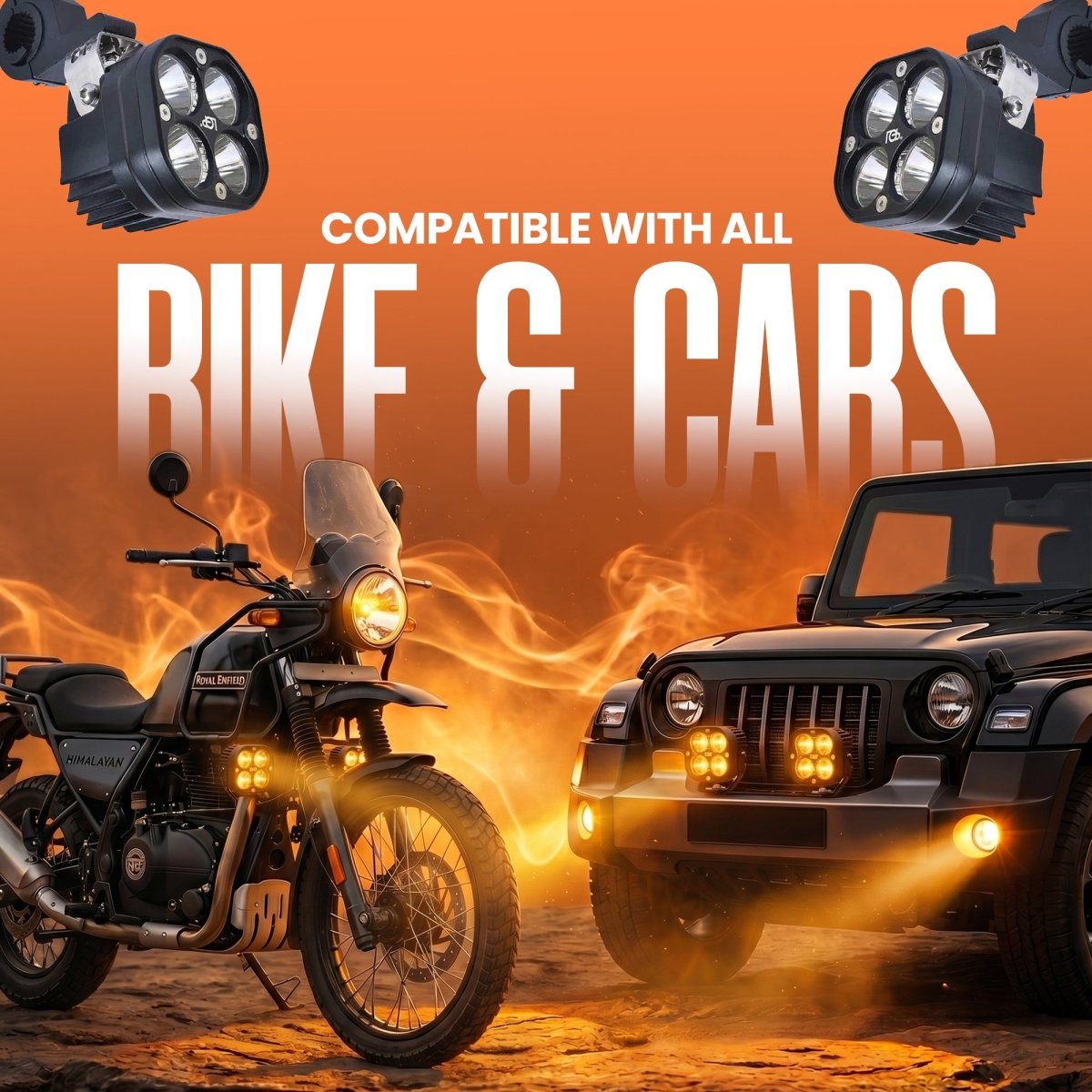 LGP DK40 LED FOG LAMP FOR BIKE (PAIR)  HEAVY-DUTY HIGH POWER WATERPROOF SPOTLIGHT  UNIVERSAL MOTORCYCLE & CAR