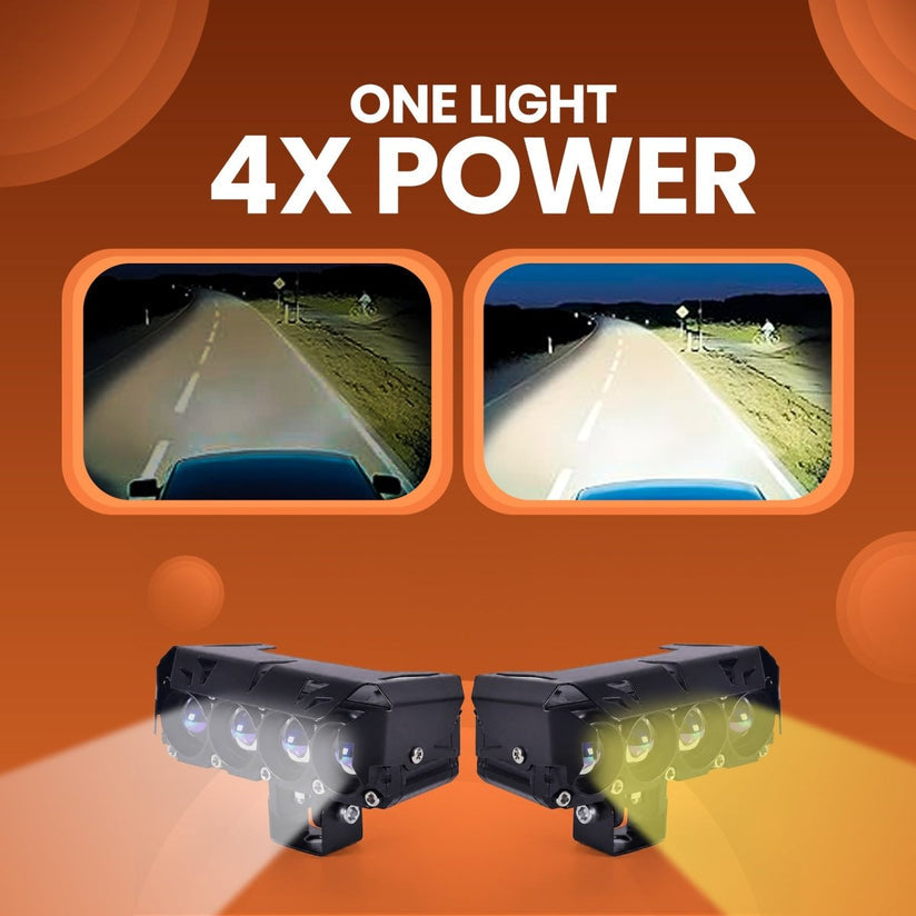 LGP DK400 LED PROJECTOR FOG LAMP FOR BIKE & CAR (PAIR)  HIGH POWER WATERPROOF AUXILIARY DRIVING LIGHT  UNI