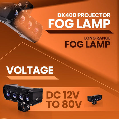LGP DK400 LED PROJECTOR FOG LAMP FOR BIKE & CAR (PAIR)  HIGH POWER WATERPROOF AUXILIARY DRIVING LIGHT  UNI