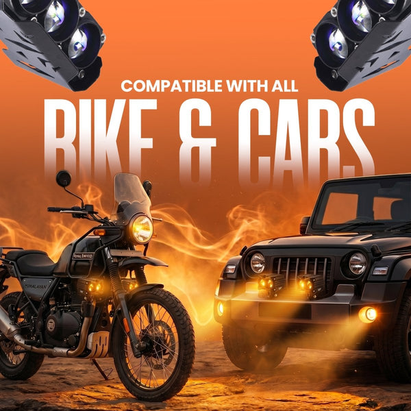 LGP DK400 LED PROJECTOR FOG LAMP FOR BIKE & CAR (PAIR)  HIGH POWER WATERPROOF AUXILIARY DRIVING LIGHT  UNI