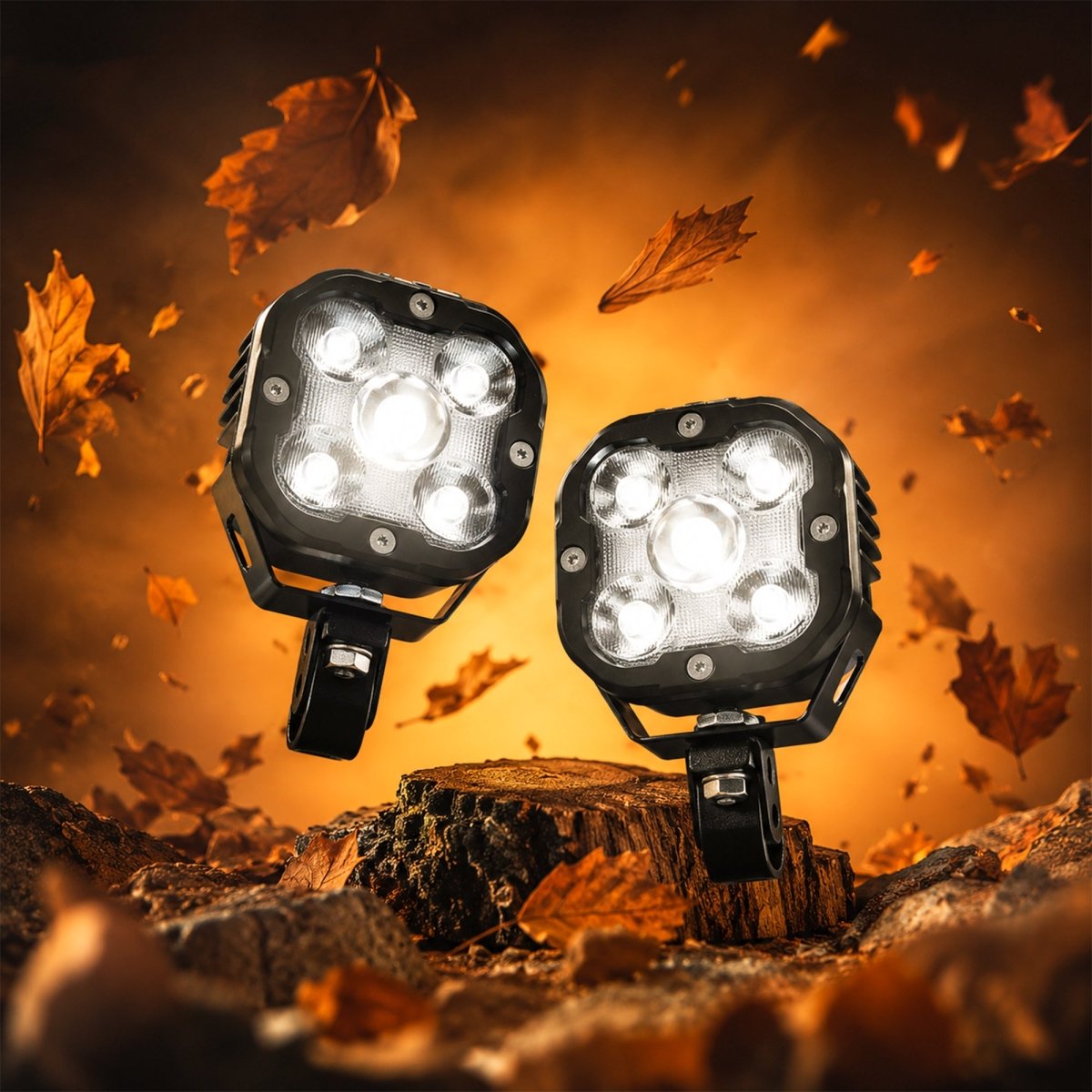 LGP DK50 HIGH POWER LED SPOTLIGHT FOR BIKE (PAIR)  110W 13750LM  IP67 WATERPROOF AUXILIARY FOG L