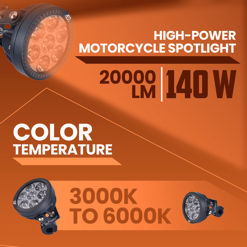 LGP DK70 HIGH POWER LED SPOTLIGHT FOR BIKE (PAIR)  140W 20000LM  IP67 WATERPROOF AUXILIARY FOG L