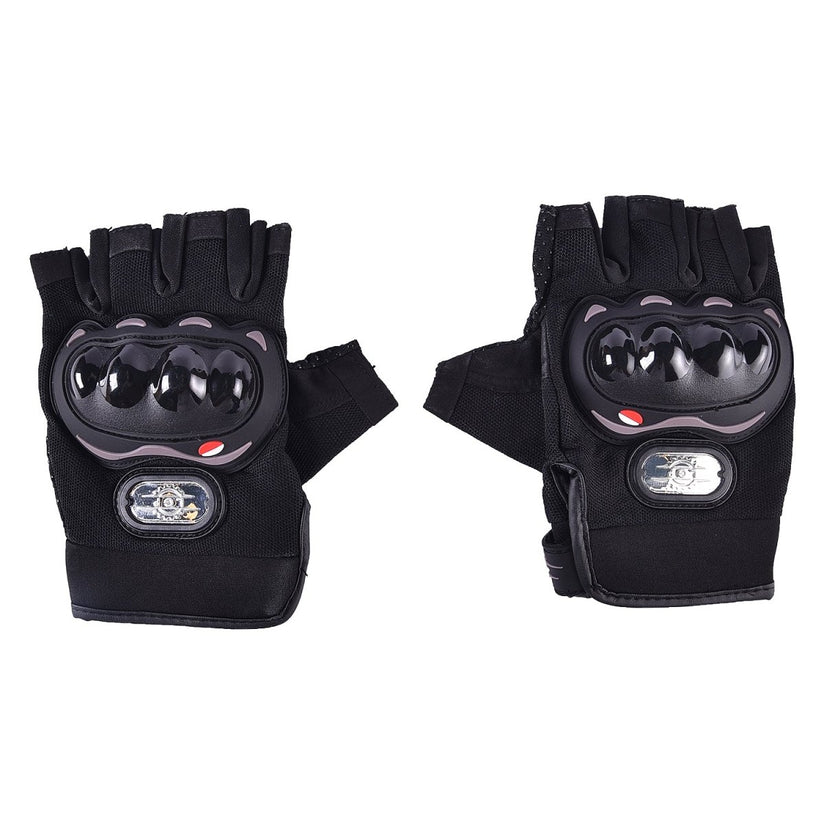 LGP- HALF FINGER MOTORCYCLE RIDING GLOVES FOR MEN, LIGHTWEIGHT PROTECTIVE BIKE GLOVES, COMFOR