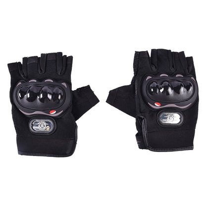 LGP- HALF FINGER MOTORCYCLE RIDING GLOVES FOR MEN, LIGHTWEIGHT PROTECTIVE BIKE GLOVES, COMFOR