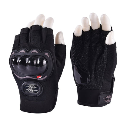 LGP- HALF FINGER MOTORCYCLE RIDING GLOVES FOR MEN, LIGHTWEIGHT PROTECTIVE BIKE GLOVES, COMFOR