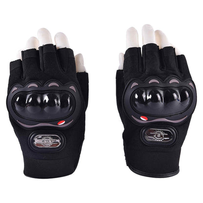 LGP- HALF FINGER MOTORCYCLE RIDING GLOVES FOR MEN, LIGHTWEIGHT PROTECTIVE BIKE GLOVES, COMFOR