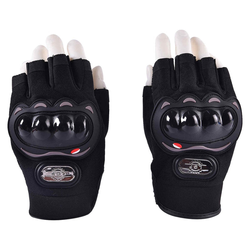 LGP- HALF FINGER MOTORCYCLE RIDING GLOVES FOR MEN, LIGHTWEIGHT PROTECTIVE BIKE GLOVES, COMFOR
