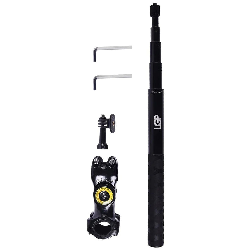 LGP- INVISIBLE CAMERA STICK WITH EXTENSION POLE, MOTORCYCLE HANDLEBAR CAMERA MOUNT 29-32MM, 14 SCREW, 27.9-