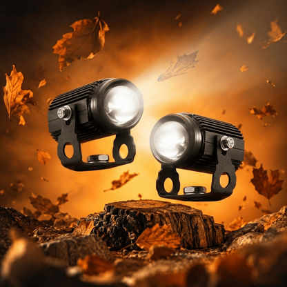 LGP- MINI DRIVE LED FOG LAMP FOR BIKE PAIR, COMPACT DRIVING SPOTLIGHT, WATERPROOF, 3000 LUMENS, 25W EACH, 9-80V