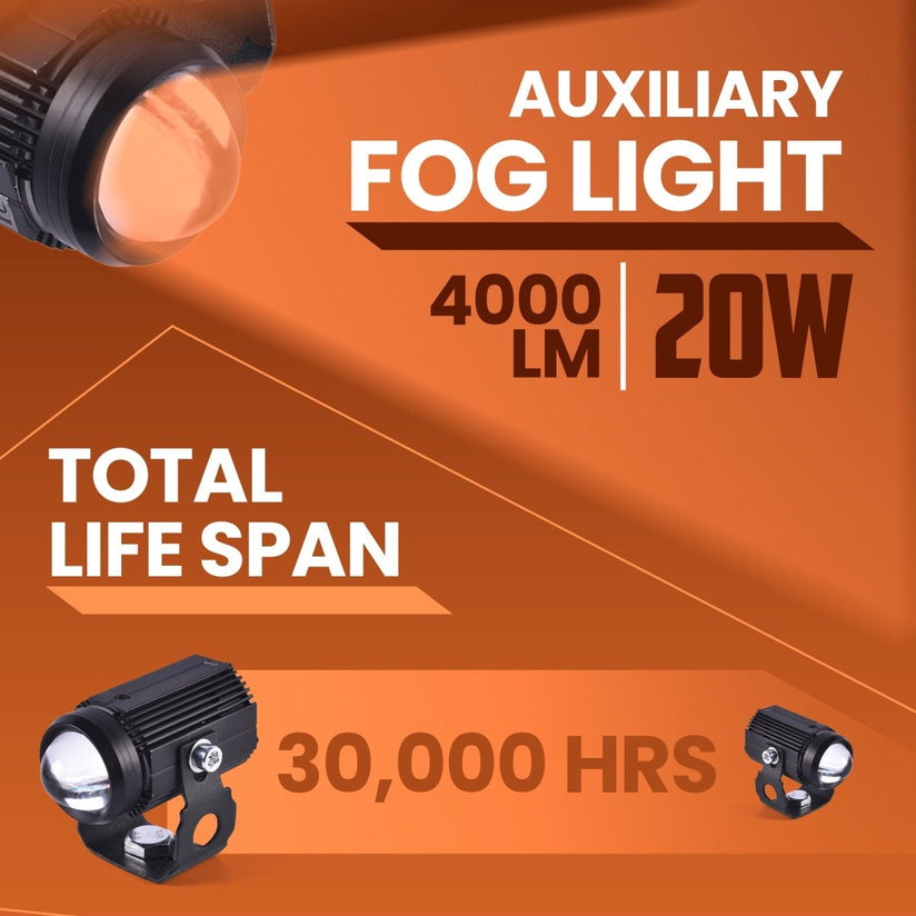 LGP MINI DRIVING LED FOG LAMP FOR BIKE (PAIR)  HIGH BRIGHTNESS WATERPROOF AUXILIARY LIGHT  UNIVERS
