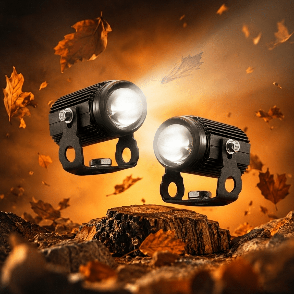 LGP MINI DRIVING LED FOG LAMP FOR BIKE (PAIR)  HIGH BRIGHTNESS WATERPROOF AUXILIARY LIGHT  UNIVERS