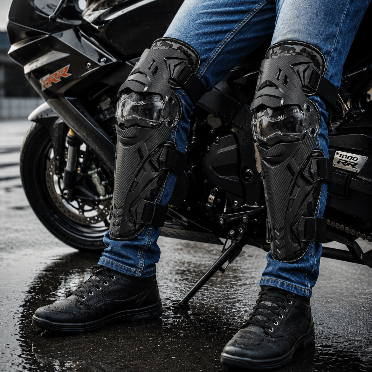 LGP MOTORCYCLE KNEE GUARD SET OF 2 RIDING SAFETY PROTECTION