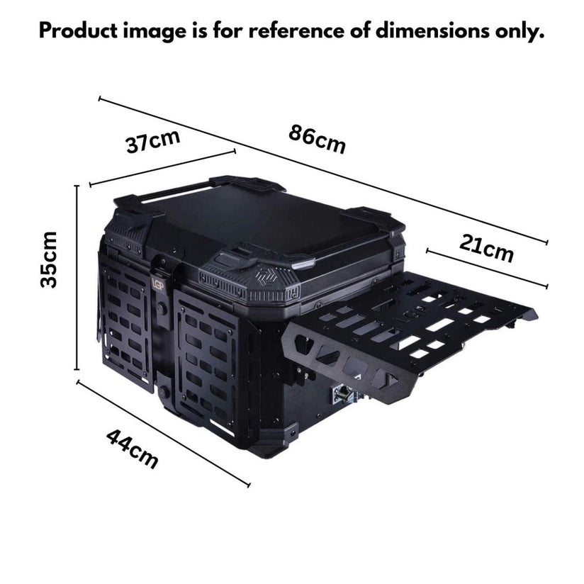 LGP TOP BOX 45L BLACK ARMOURED WITH BACKREST