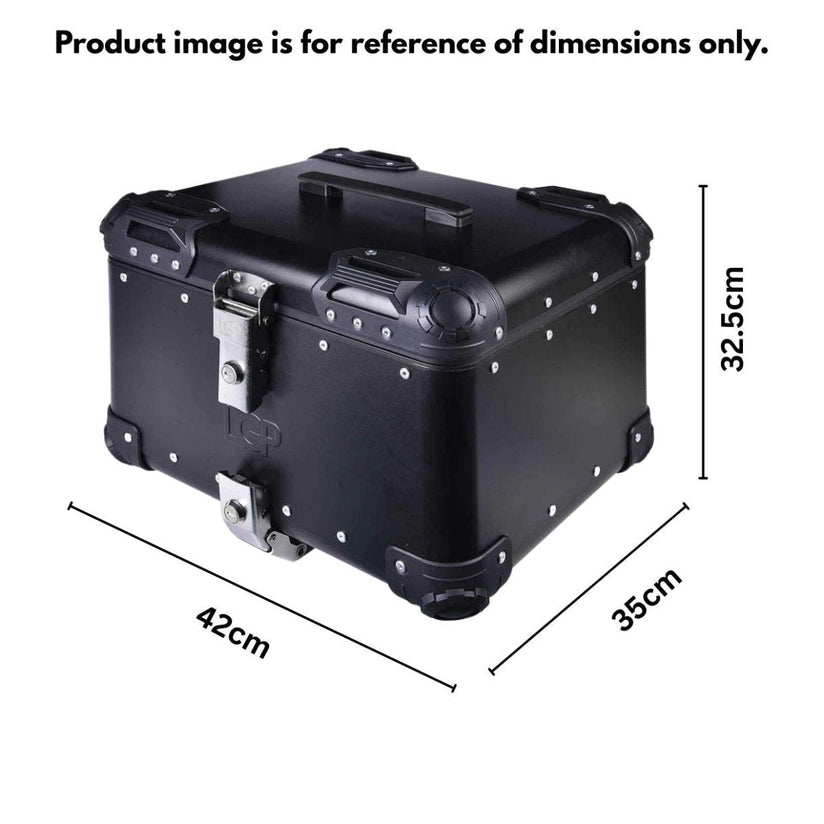 LGP TOP BOX 45L BLACK ROUND CORNER WITH BACKREST