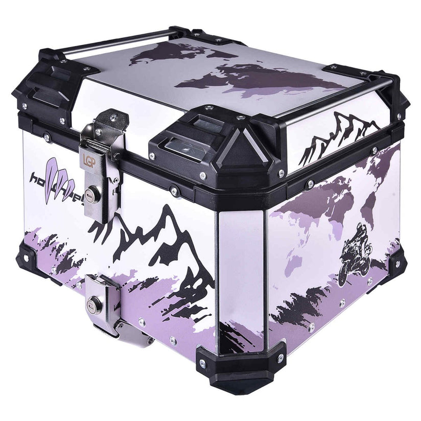 LGP TOP BOX 45L WHITE GRAPHICS WITH BACKREST