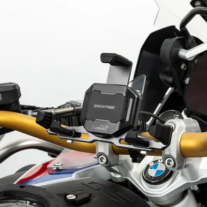 LOBOO PH06 ANTI-VIBRATION PHONE MOUNT - MAGNETIC DAMPING + 15W WIRELESS CHARGING - ALUMINUM MOTORCYCLE HOLDER (FITS 4.7-7.2 PHONES)