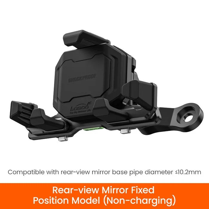 LOBOO PH06 ANTI-VIBRATION PHONE MOUNT - MAGNETIC DAMPING + 15W WIRELESS CHARGING - ALUMINUM MOTORCYCLE HOLDER (FITS 4.7-7.2 PHONES)
