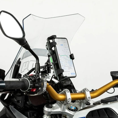 LOBOO PH06 ANTI-VIBRATION PHONE MOUNT - MAGNETIC DAMPING + 15W WIRELESS CHARGING - ALUMINUM MOTORCYCLE HOLDER (FITS 4.7-7.2 PHONES)