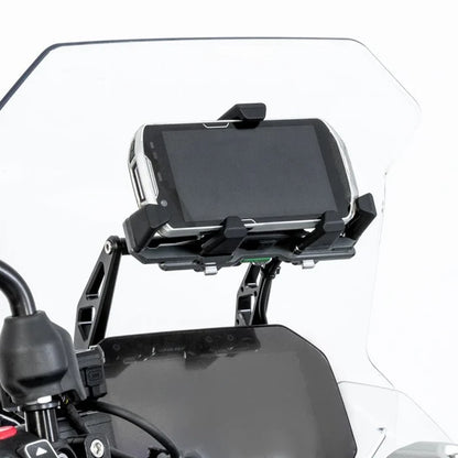 LOBOO PH06 ANTI-VIBRATION PHONE MOUNT - MAGNETIC DAMPING + 15W WIRELESS CHARGING - ALUMINUM MOTORCYCLE HOLDER (FITS 4.7-7.2 PHONES)