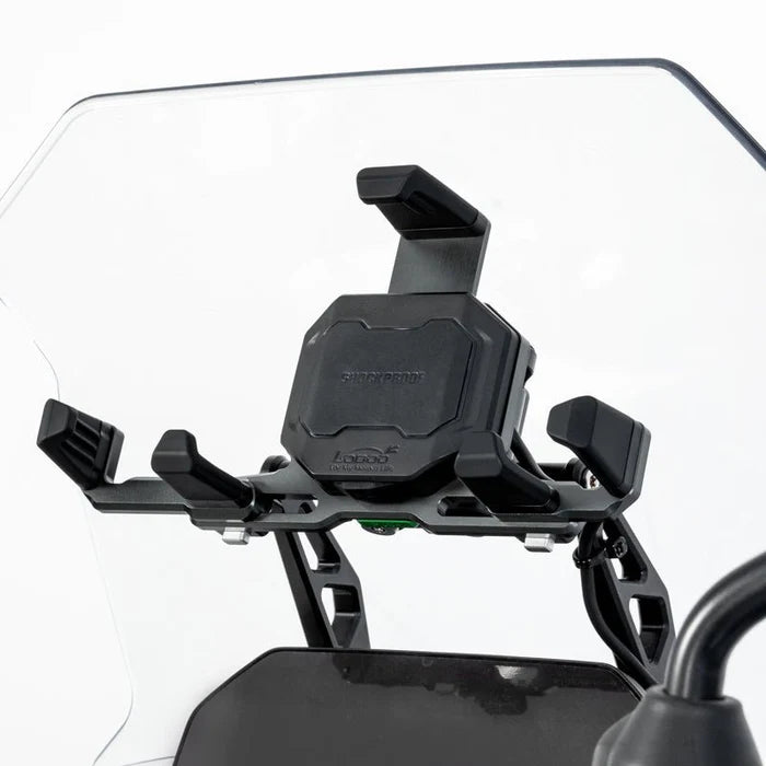 LOBOO PH06 ANTI-VIBRATION PHONE MOUNT - MAGNETIC DAMPING + 15W WIRELESS CHARGING - ALUMINUM MOTORCYCLE HOLDER (FITS 4.7-7.2 PHONES)