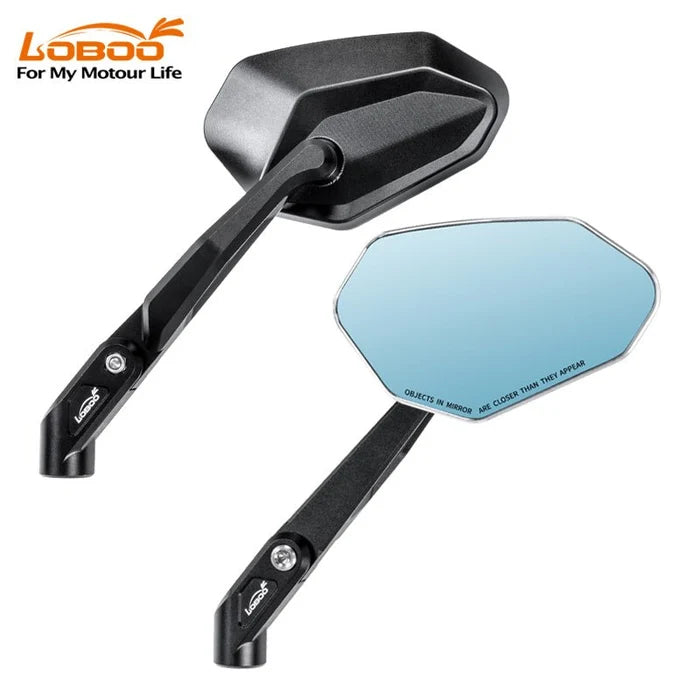 LOBOO RM03 ANGULAR FOLDABLE MIRRORS (CNC ALUMINUM)  MODERN ADV & STREETFIGHTER STYLE  ANTI-GLARE
