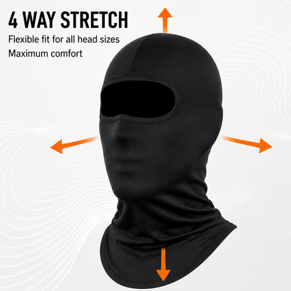 LGP - BALACLAVA FACE MASK 4-WAY STRETCH QUICK DRY SWEAT ABSORBING HELMET LINER, FULL FACE & NECK