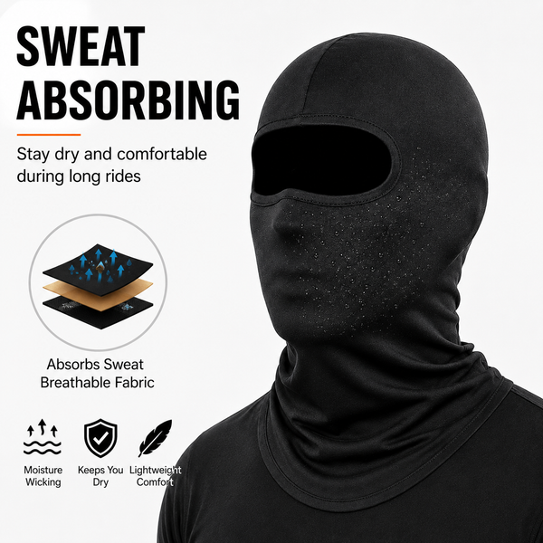 LGP - BALACLAVA FACE MASK 4-WAY STRETCH QUICK DRY SWEAT ABSORBING HELMET LINER, FULL FACE & NECK