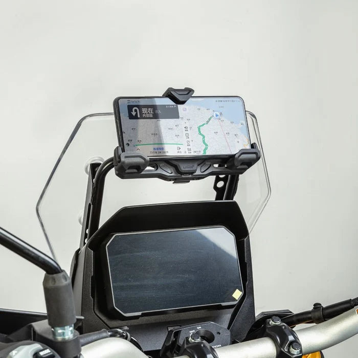LOBOO PH02S ANTI-VIBRATION MOTORCYCLE PHONE MOUNT - 15W WIRELESS & 24W FAST WIRED CHARGING - SHOCK ABSORBING HOLDER FOR IPHONESAMSUNG - FITS 22-28MM HANDLEBARS & MIRROS