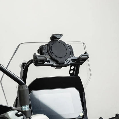 LOBOO PH02S ANTI-VIBRATION MOTORCYCLE PHONE MOUNT - 15W WIRELESS & 24W FAST WIRED CHARGING - SHOCK ABSORBING HOLDER FOR IPHONESAMSUNG - FITS 22-28MM HANDLEBARS & MIRROS