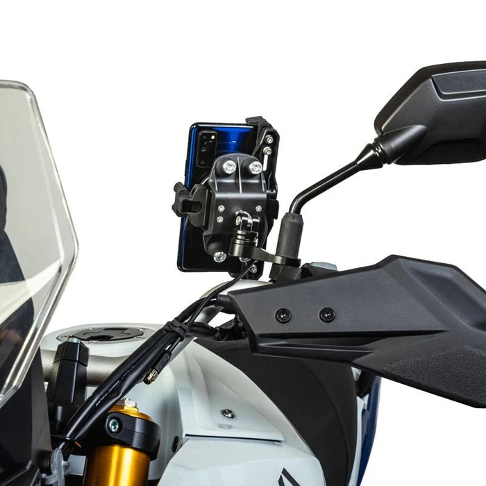 LOBOO PH02S ANTI-VIBRATION MOTORCYCLE PHONE MOUNT - 15W WIRELESS & 24W FAST WIRED CHARGING - SHOCK ABSORBING HOLDER FOR IPHONESAMSUNG - FITS 22-28MM HANDLEBARS & MIRROS
