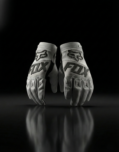 FOX GREY AND BLACK LETTERING M | MX GLOVES