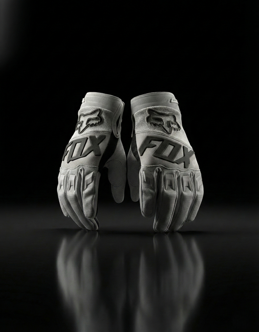 FOX GREY AND BLACK LETTERING M | MX GLOVES