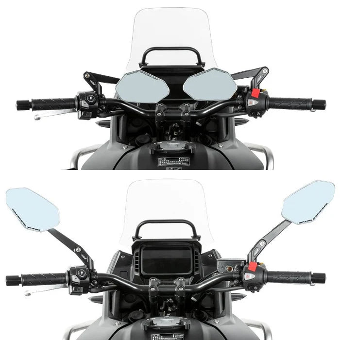 LOBOO RM03 ANGULAR FOLDABLE MIRRORS (CNC ALUMINUM)  MODERN ADV & STREETFIGHTER STYLE  ANTI-GLARE