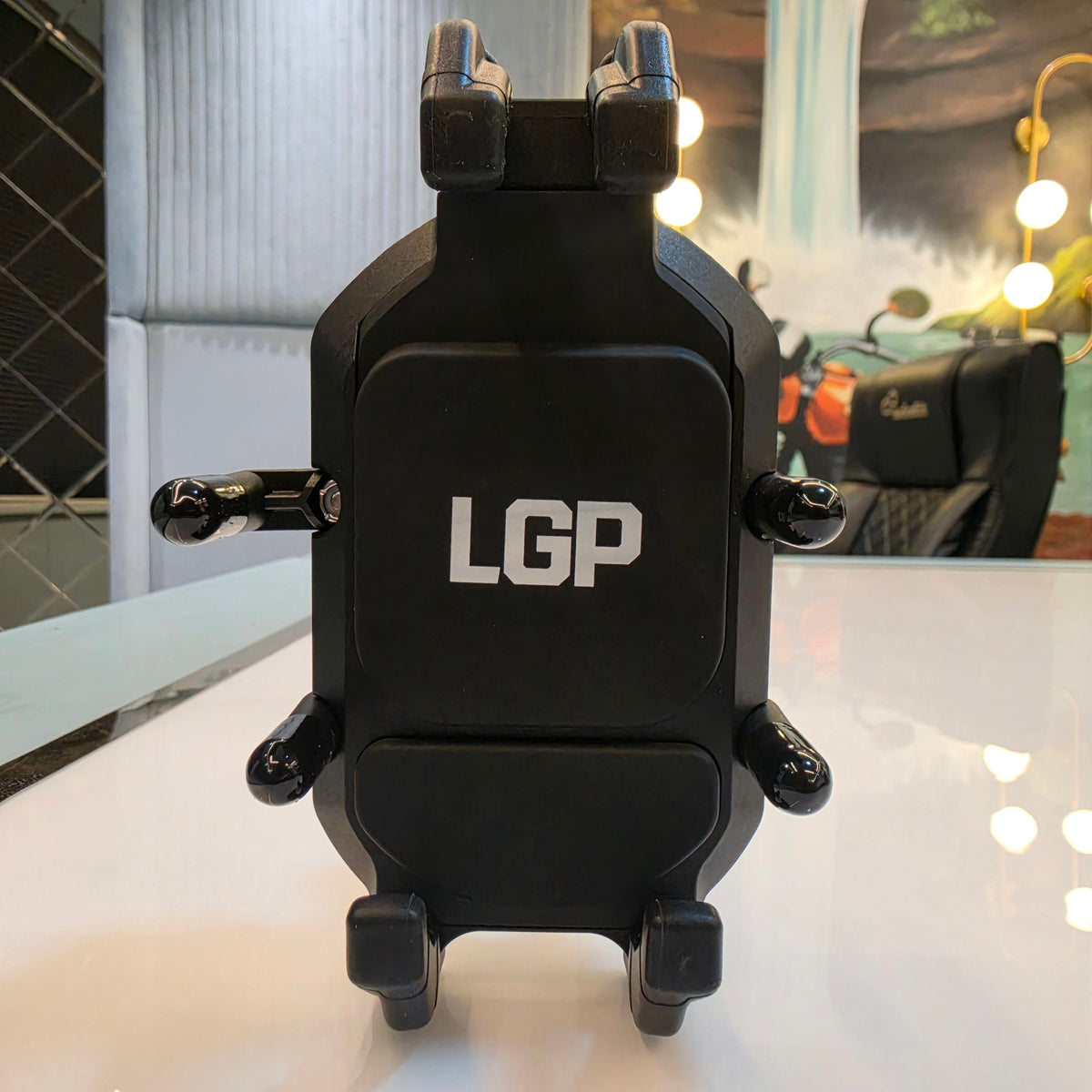 LGP 1313 MOTORCYCLE MOBILE HOLDER WITH SHOCKPROOF VIBRATION DAMPER & GOPRO CAMERA MOUNT