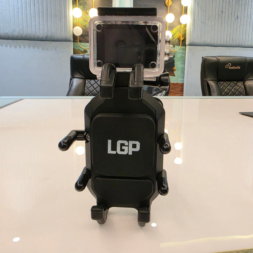 LGP 1313 MOTORCYCLE MOBILE HOLDER WITH SHOCKPROOF VIBRATION DAMPER & GOPRO CAMERA MOUNT