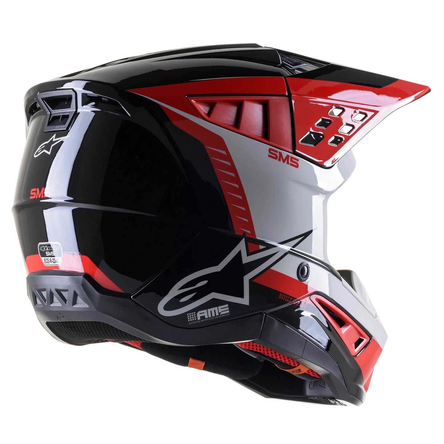 ALPINESTARS SM5 BEAM BLACK GREY RED S | MX HELMET