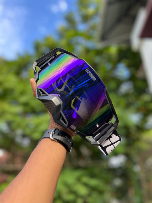 100% ARMEGA NEW BLACK ( VIOLET  LENS) | MX GOGGLES