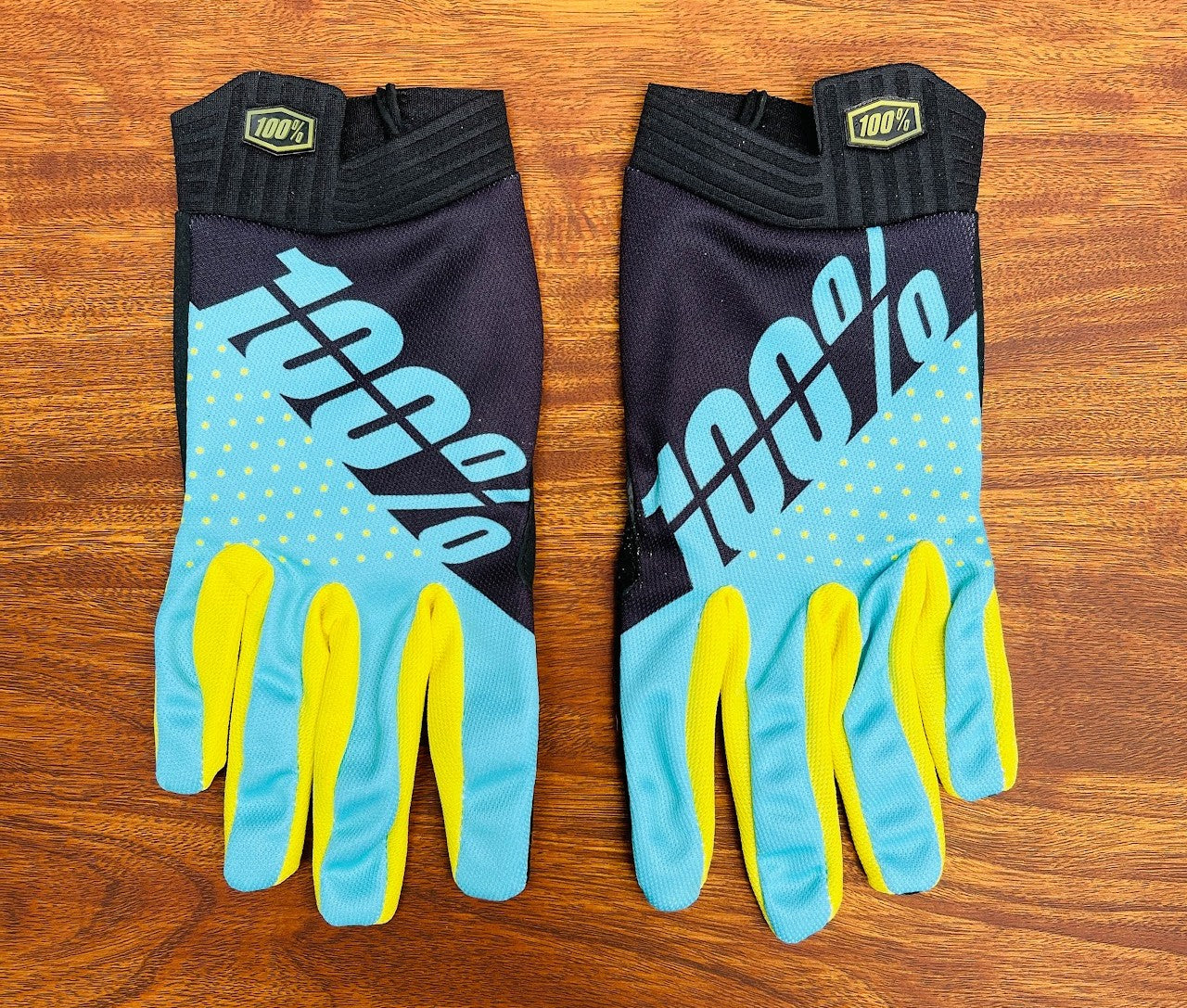 100 % AQUA BLUE  YELLOW | MX GLOVES